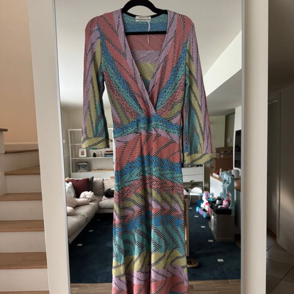 Aldomar Vintage fabulous pride party rainbow knit dress